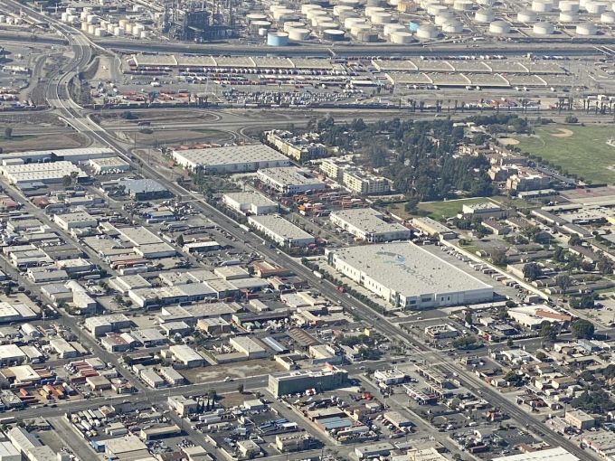 A Prologis warehouse is seen above L.A.'s South Bay. In August, U.S. Elogistics Services Corp. signed a 232,229-square-foot, full-building lease at the 16-acre Prologis Vernon Business Center in Vernon