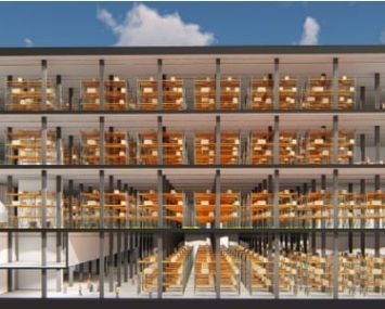 Rendering of the frontage of the Grand Logistics Center.