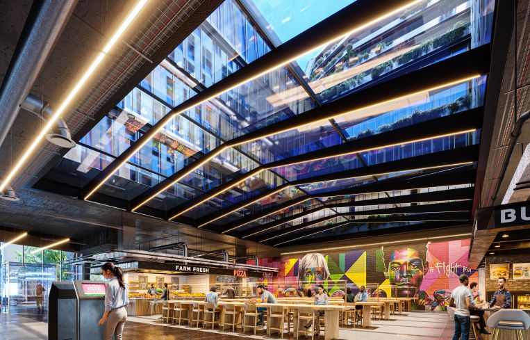 The developers want to lease the ground floor to a retail tenant that will serve as an amenity to the building, like a food hall.