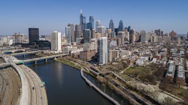 An aerial view of Philadelphia, which is home to assets within the Cabot portfolio.