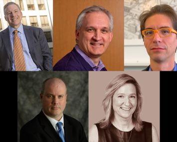 Clockwise from left: Ingram Yuzek Gainen Carroll & Bertolotti, LLP’s Robert Banner, the University of Pennsylvania’s Mark Kocent, Matiz Architecture & Design’s Juan Matiz, New York Institute of Technology’s Suzanne Mush and Columbia University’s Edward McArthur.