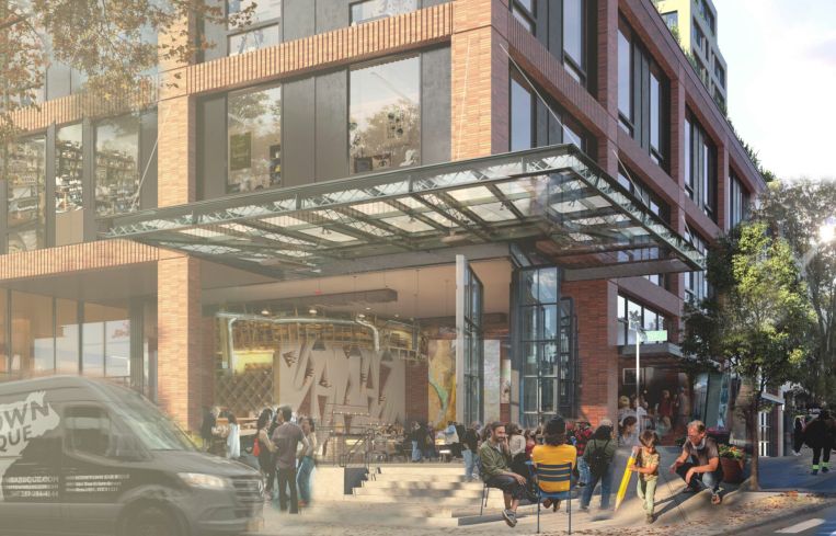 The development will include 210 apartments, 65,000 square feet of light manufacturing and 74,325 square feet of commercial space.