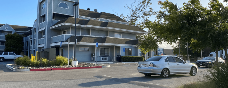 A new coronavirus homeless housing project built in Salinas, Calif. at the site of a former Good Nite Inn property. 