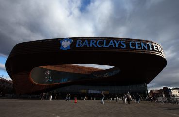 NEW YORK, NY - NOVEMBER 03: A view of the exterior of the Barclays Center on November 3, 2012  in the Brooklyn borough of New York City.  NOTE TO USER: User expressly acknowledges and agrees that, by downloading and/or using this photograph, user is consenting to the terms and conditions of the Getty Images License Agreement.  (Photo by Elsa/Getty Images)
