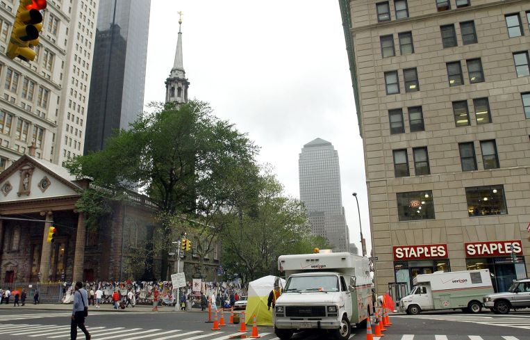 A street with buildings on either side.