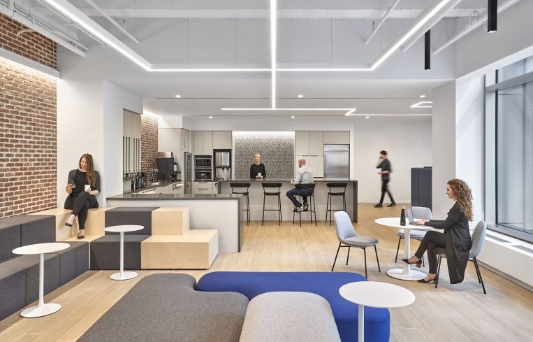 Cafes with stepped seating, couches and small tables and chairs can function as group meeting spaces.