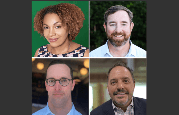 Clockwise from top left: Depelsha McGruder, Owen Bouton, Michael Cozza, and Christopher West.