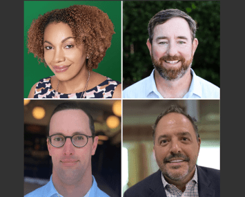 Clockwise from top left: Depelsha McGruder, Owen Bouton, Michael Cozza, and Christopher West.