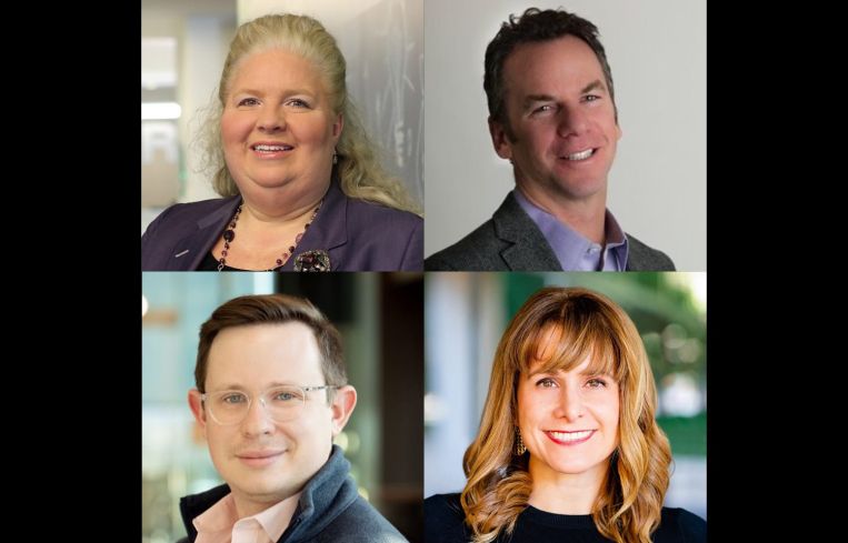 Marcy Owens Test, senior vice president of CBRE, Adam Joseph, general manager of Kastle Systems, Evan Regan-Levine, executive vice president for JBG SMITH’s Investments Group and Tracy Sayegh Gabriel, president and executive director for the National Landing Business Improvement District.