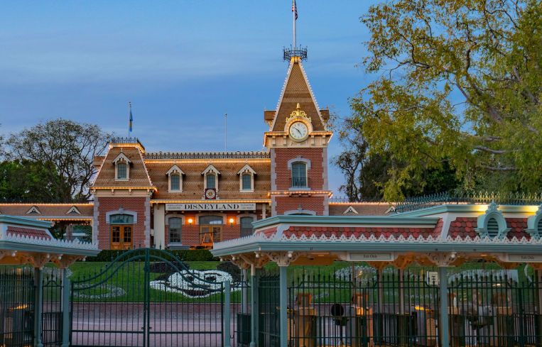 Disneyland theme park, still closed due to COVID-19 in Anaheim, California.
