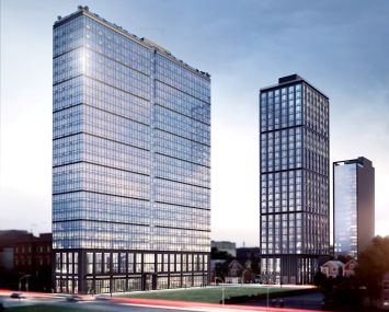A rendering of Namdar Group's planned multifamily development in Jersey City, N.J.