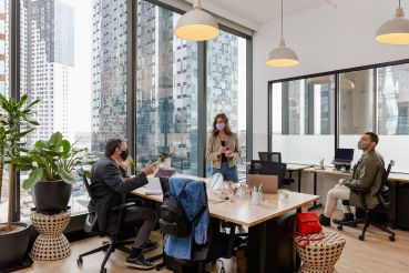 A WeWork space designed with safety in mind.