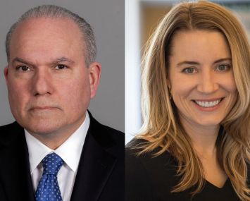 A man and a woman's headshots side by side.