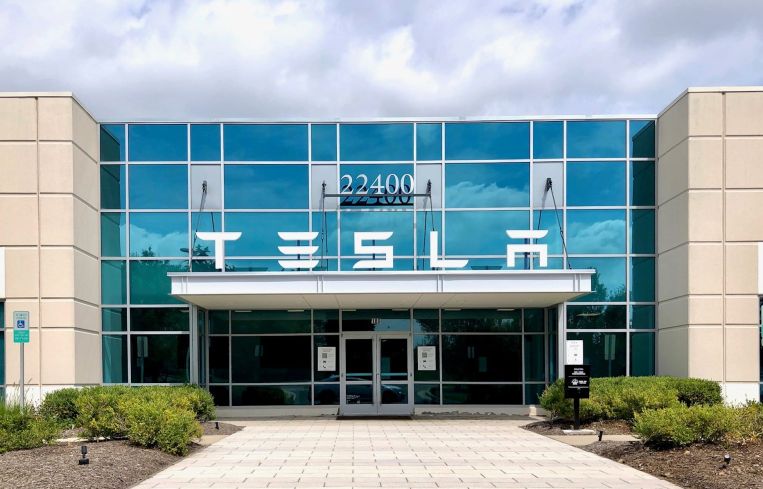 The frontage of Tesla's industrial space within the portfolio.