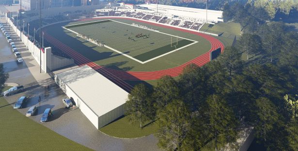 A rendering of a redeveloped Hinchliffe Stadium.
