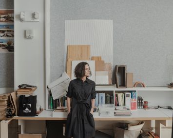 A woman in an office.