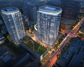 An aerial rendering of Avenue Bellevue.
