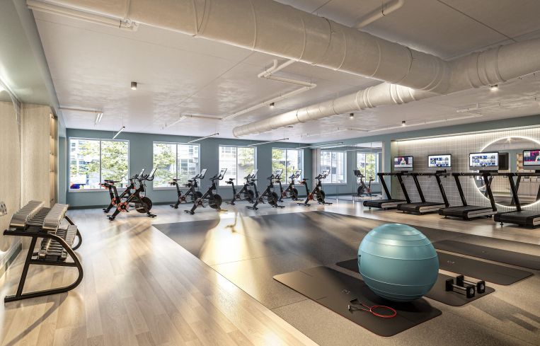 Rendering of Fitness Studio.