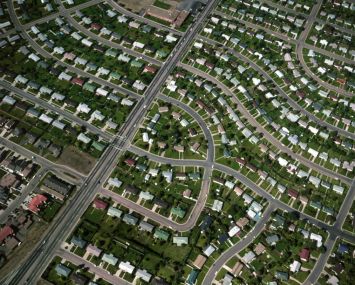 A dense suburban development.