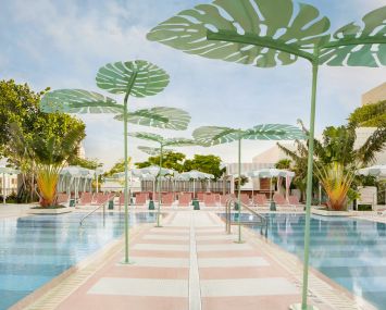 The pool at Strawberry Moon, the 30,000 square foot restaurant anchoring The Goodtime.
