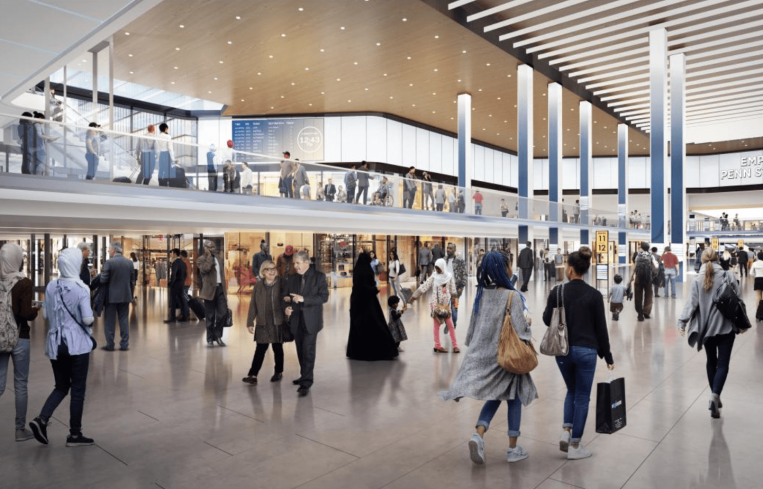 The double-level renovation proposal for Penn Station.