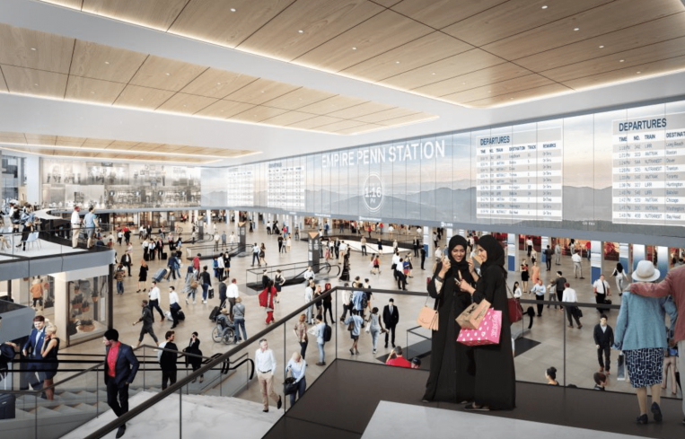 The "single-level" renovation proposal for Penn Station involves removing a chunk of the station's top level to allow for better passenger access and circulation.