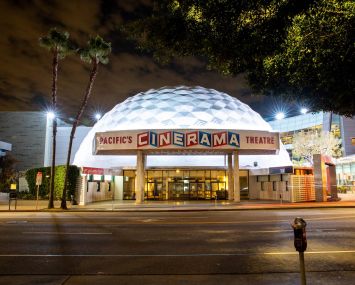 An empty Cinerama Dome of the ArcLight Cinemas on Sunset Boulevard in Hollywood on March 20, 2020.