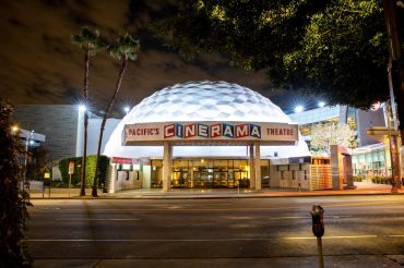 An empty Cinerama Dome of the ArcLight Cinemas on Sunset Boulevard in Hollywood on March 20, 2020.