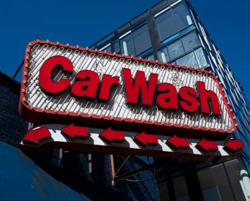 A sign that says "car wash."