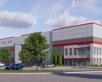 A rendering for a planned DH Property Holdings industrial development in Philadelphia.