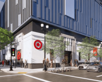 A rendering for the planned Cisterra 9G mixed-use development in San Diego that will feature a Target store. 