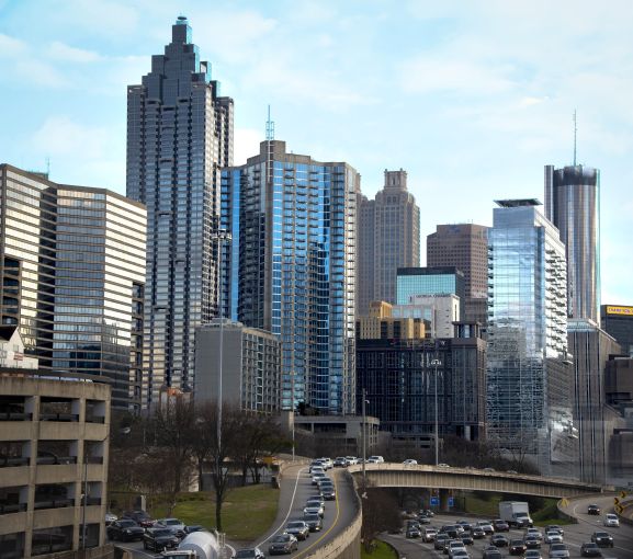Downtown Atlanta, the city where around a third of TPG's industrial portfolio is located.