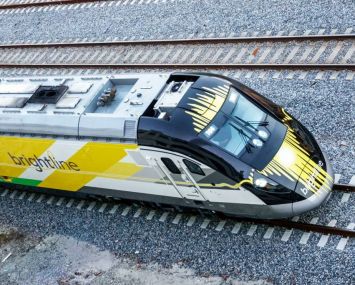 West Palm Beach, Brightline passenger train.