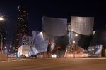 The Walt Disney Concert Hall in front of The Broad museum in Downtown Los Angeles in April 2020.