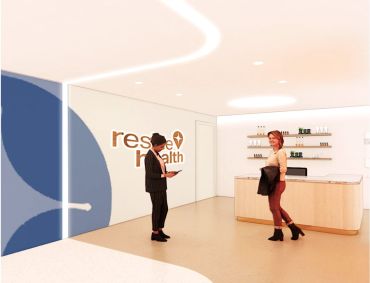 Reside Health's first location in Carnegie Hill Tower is a doctor's office designed to look like a spa or yoga studio.