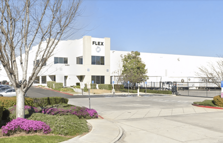 The property is located at 3351 East Philadelphia Street near a Nordstrom distribution center and among a sea of large industrial buildings in Ontario, Calif.