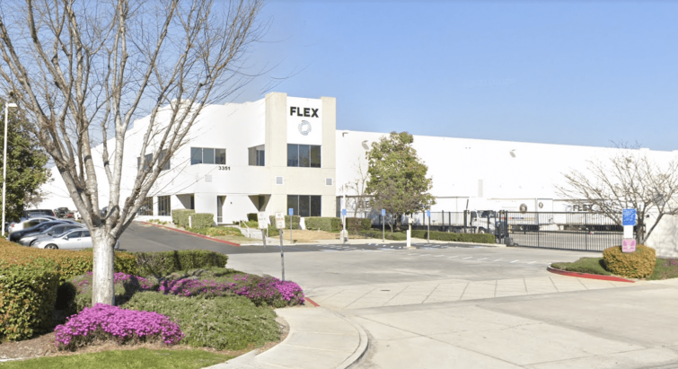 The property is located at 3351 East Philadelphia Street near a Nordstrom distribution center and among a sea of large industrial buildings in Ontario, Calif.