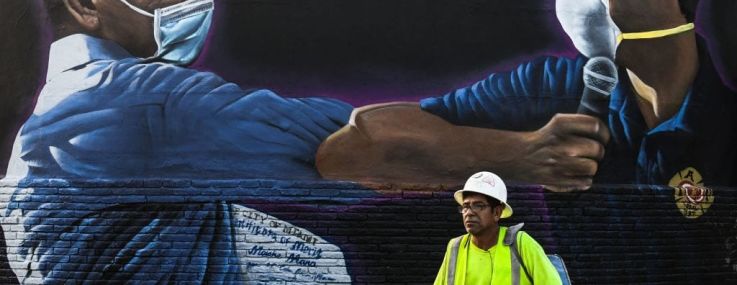 A mural of Moishe Mana and Mayor Suarez in Wynwood.