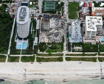 Site of the collapsed condo soon after the tragedy.