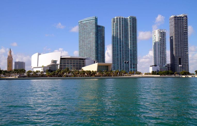 Biscayne Boulevard skyline.