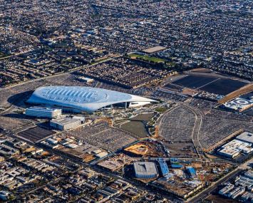 The 300-acre project, which includes the 70,000-seat SoFi Stadium — home to the L.A. Rams and L.A. Chargers.
