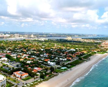 An aerial shot of Palm Beach, Fla.