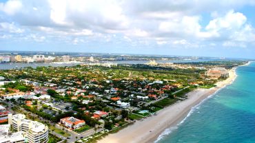An aerial shot of Palm Beach, Fla.