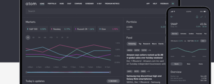 Atom's platform. Credit: Atom Finance