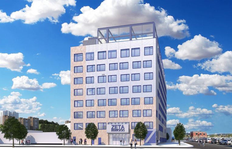 A rendering of Zeta Charter Schools' planned location in Inwood.
