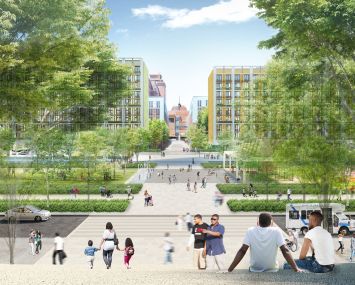 A rendering of the Kingsboro Psychiatric Center development in East Flatbush, Brooklyn.