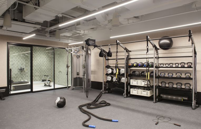 The new gym includes lockers, showers and a few small workout rooms.