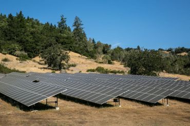 Solar panel array in Napa Valley, California.