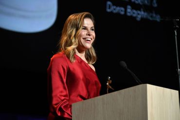 Founder and CEO, Glossier Emily Weiss speaks on stage during 2018 Fragrance Foundation Awards at Alice Tully Hall at Lincoln Center on June 12, 2018 in New York City.