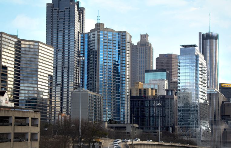 Downtown Atlanta, the suburbs of which house most of the offices in this Adventus Realty Trust portfolio.